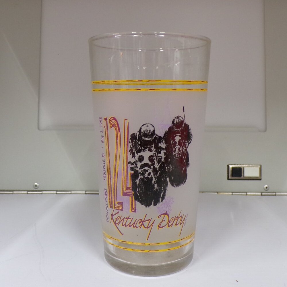 1998 OFFICIAL KY KENTUCKY DERBY MINT JULEP GLASS HORSE RACING CHURCHILL DOWNS